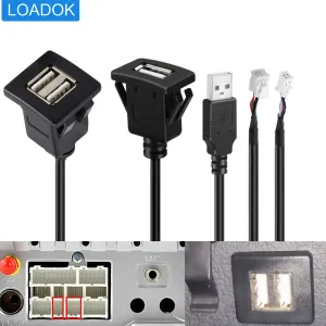 4 6 Pin USB Car Radio Dash Board Mount Panel Extension Cable Adapter Connector for Android Multimedia Navigation Player