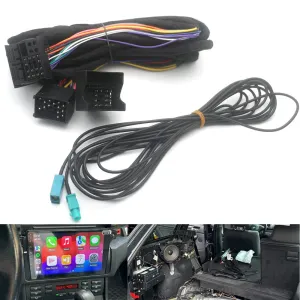 Universal Android Head Unit to Radio Fakra Antenna Power 17+40 Pin 6M Extension Wiring Harness For BMW X5 M3 M5 E46 E38 E39 E53