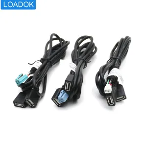 6 8 10 Pin Car Android Radio USB Connector Dual USB Cable Adapter for D-NOBLE Android Head Unit Radio Navigation Multimedia