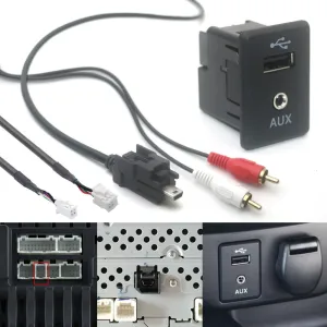 Car 4 6 8 Pin Mini USB RCA AUX Audio Cable for Nissan Teana X-trail Rogue Qashqai Radio CD Navi DA Interface Android Head Unit