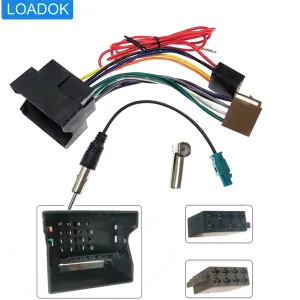 Car Stereo Radio ISO Power Head Unit Antenna Cable Wiring Connector Adapter For Peugeot 307 207 407 607 For Citroen C3 C4 Jumpy