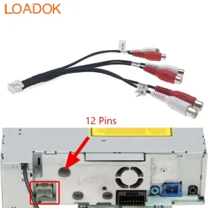 12 Pin Car Audio Stereo Front Rear Sub Woofer Output RCA Cable Adapter For Pioneer AVH-P6500 P6600DVD DEH-P800BT P88RS