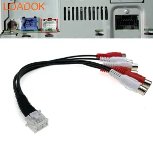 12 Pin Car Radio Audio Stereo Front Rear Sub Woofer Output RCA Cable Adapter For Pioneer Carrozzeria DEH-P910 P930 P940 P099 98