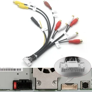 For Pioneer DMH-WT76NEX WT8600NEX W4600NEX W4660NEX WC6600NEX WT7600NEX CDP1888 24Pin Car Audio AUX AV Camera RCA Cable Harness