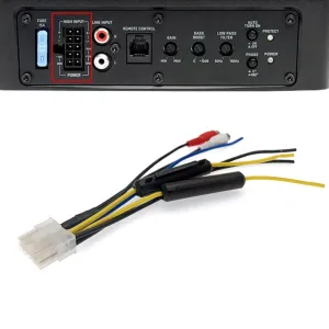 10 Pin Plug Car Stereo Amplifier Power With Fuse Harness Sub-Woofer RCA Adapter for Rockville SS8P and JBL BassPro Nano SW68A-S